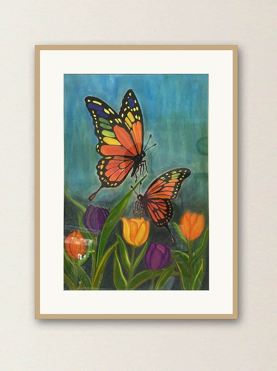 A Colourful Morning shown framed on a wall — visualisation