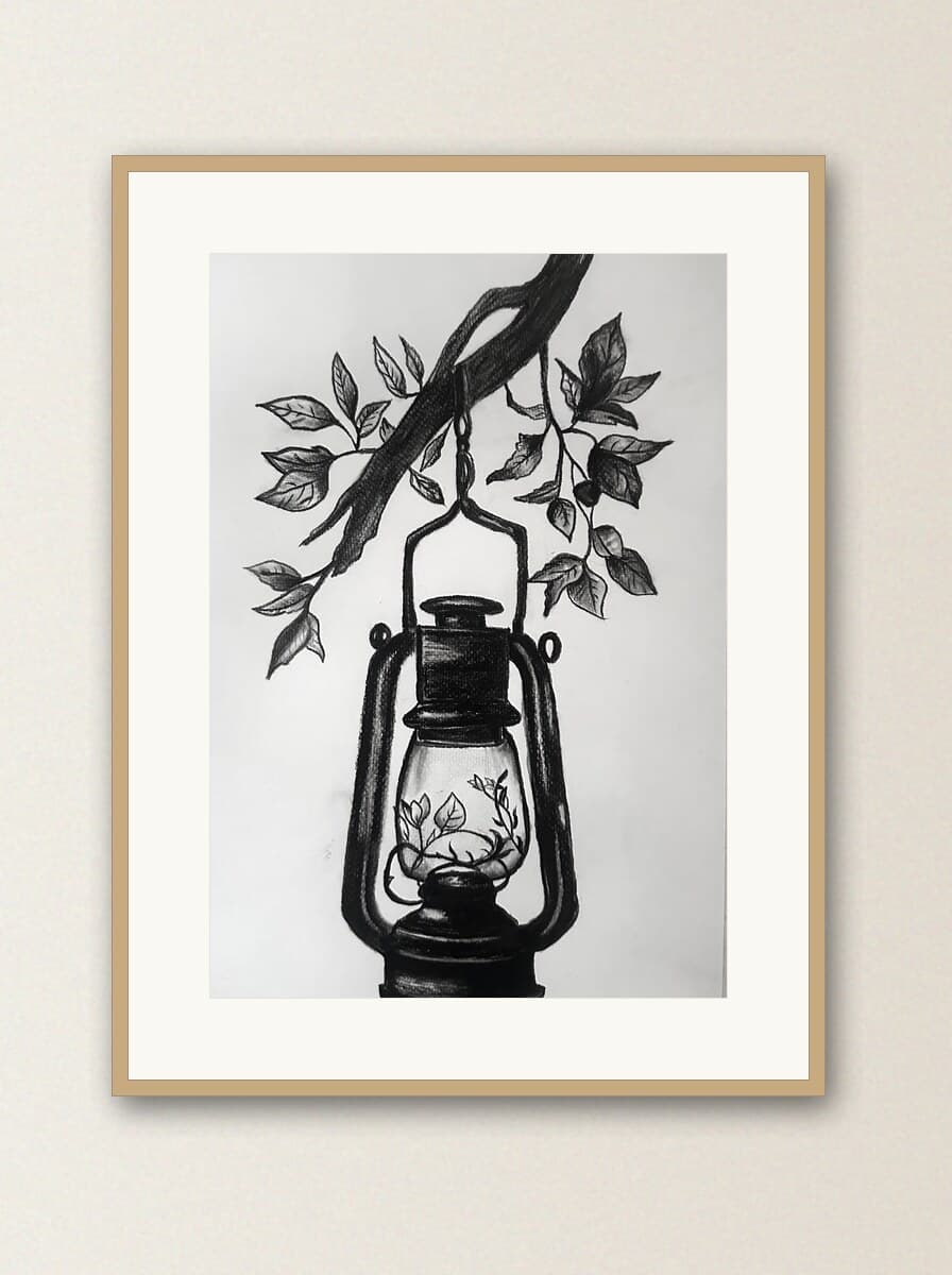 The Hanging Lantern shown framed on a wall — visualisation